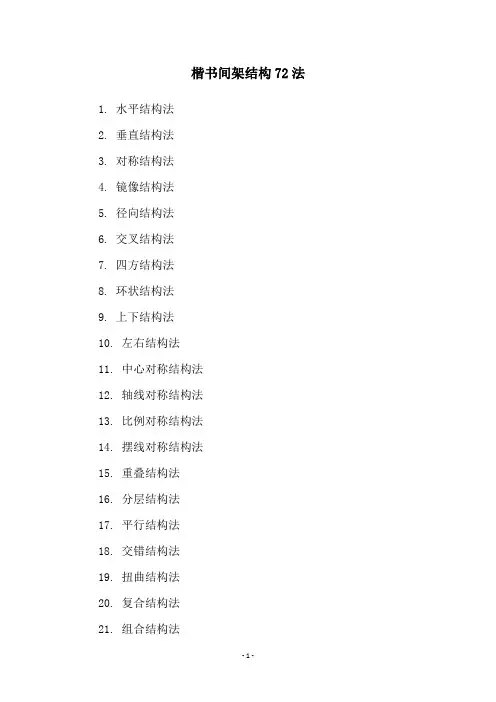 楷书间架结构72法