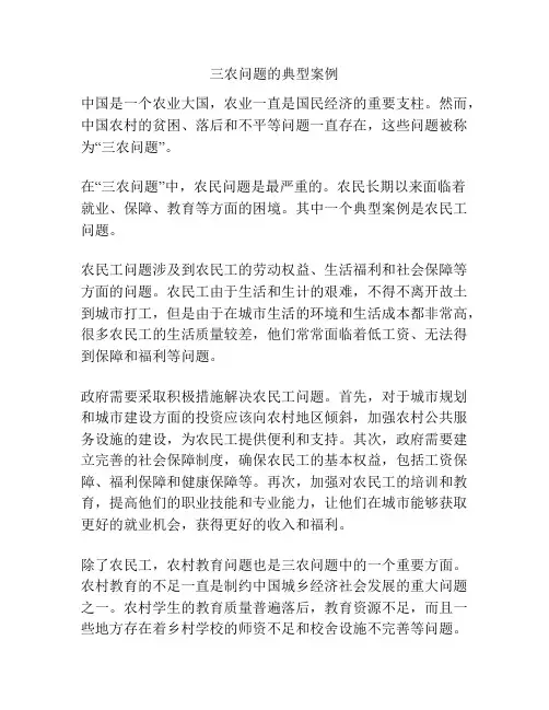 三农问题的典型案例