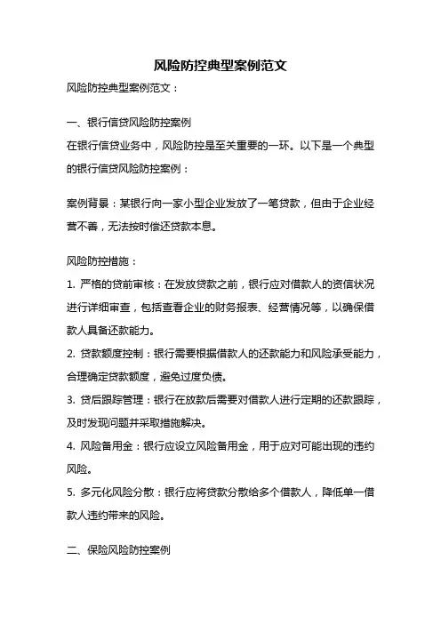 风险防控典型案例范文