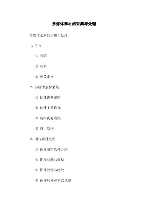 多媒体素材的采集与处理(2023版)