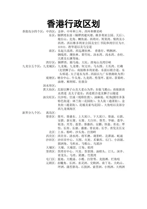 香港行政区划