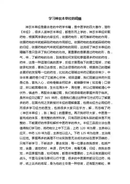 学习神农本草经的精髓