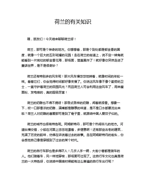 荷兰的有关知识