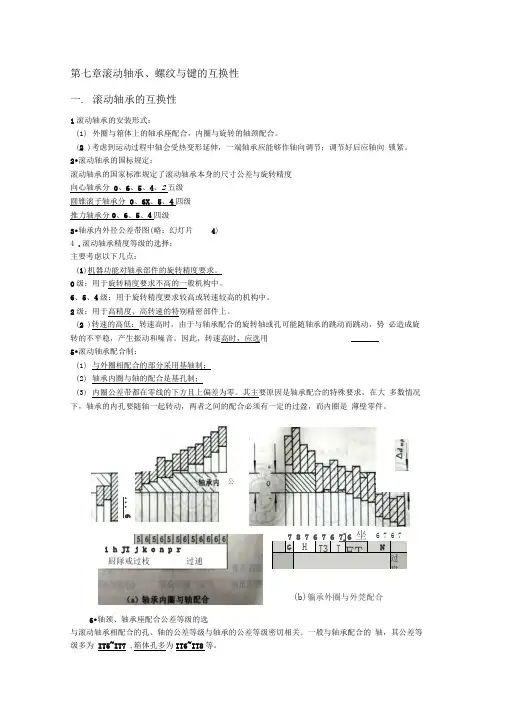 互换性与测量技术(极限配合与测量技术)七轴承、键、螺纹精度设计方案