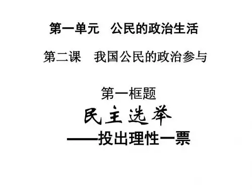 高一政治民主选举：投出理性的一票1