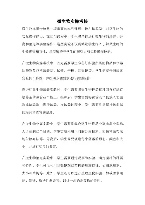 微生物实操考核