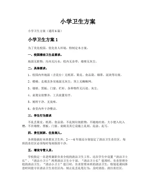 小学卫生方案
