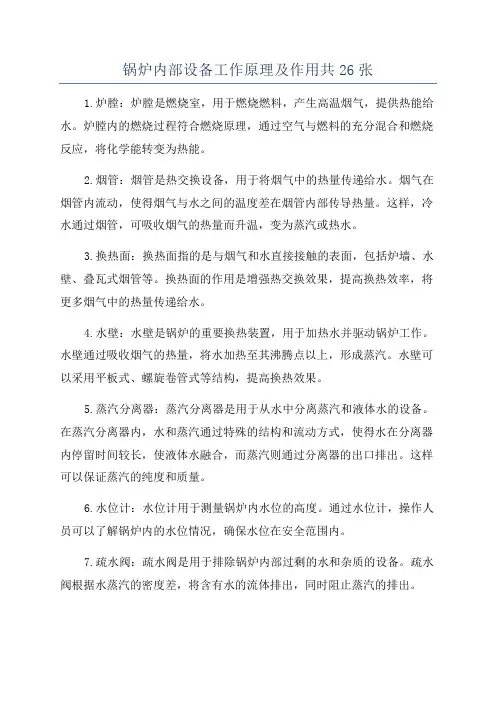 锅炉内部设备工作原理及作用共26张