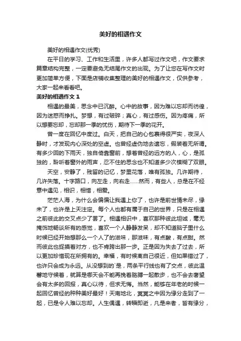 美好的相遇作文
