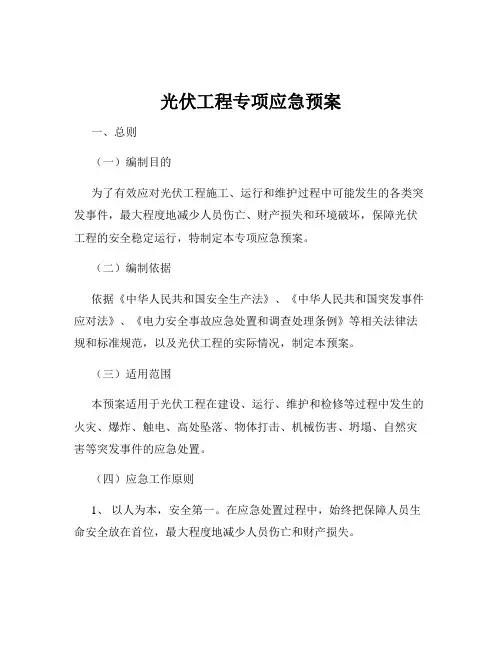 光伏工程专项应急预案