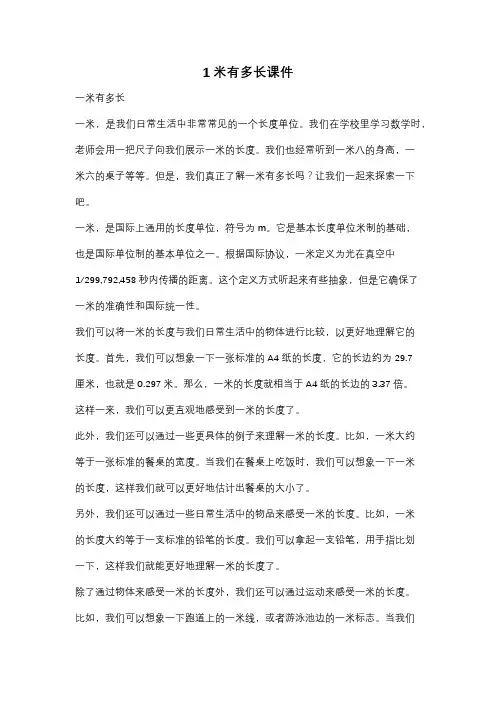 1米有多长课件