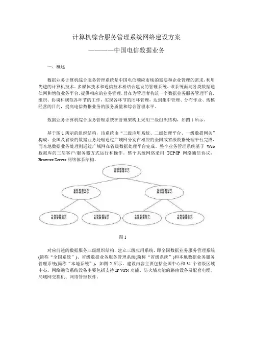 中国电信计算机综合服务管理系统网络建设方案