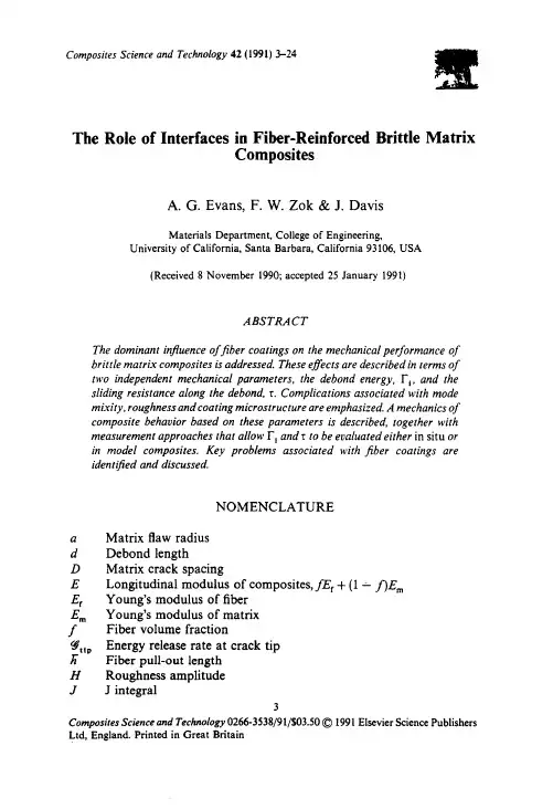 The role of interfaces in fiber-reinforced brittle matrix composites