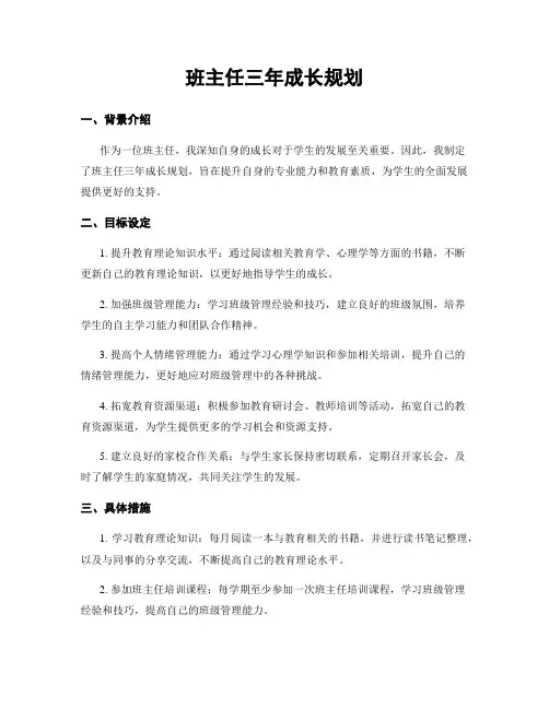班主任三年成长规划