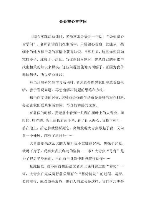 处处留心皆学问