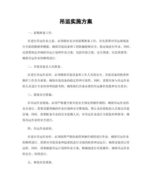 吊运实施方案