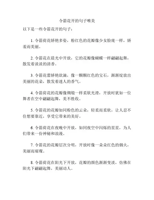 令箭花开的句子唯美