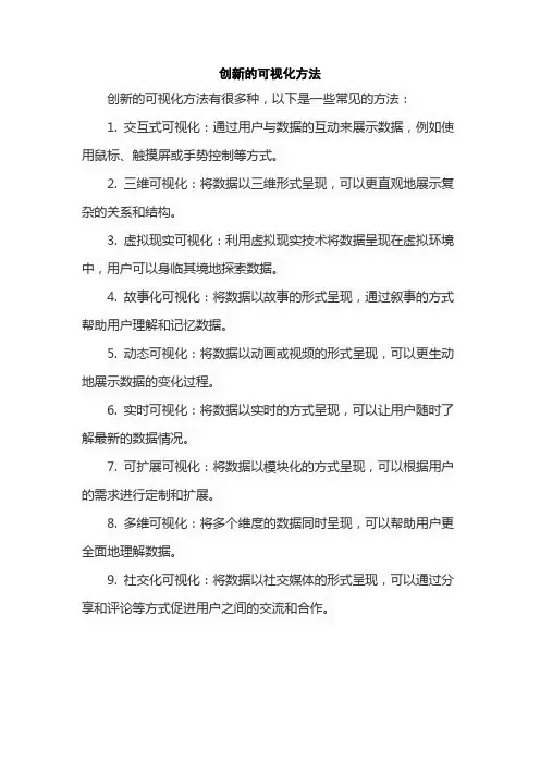 创新的可视化方法