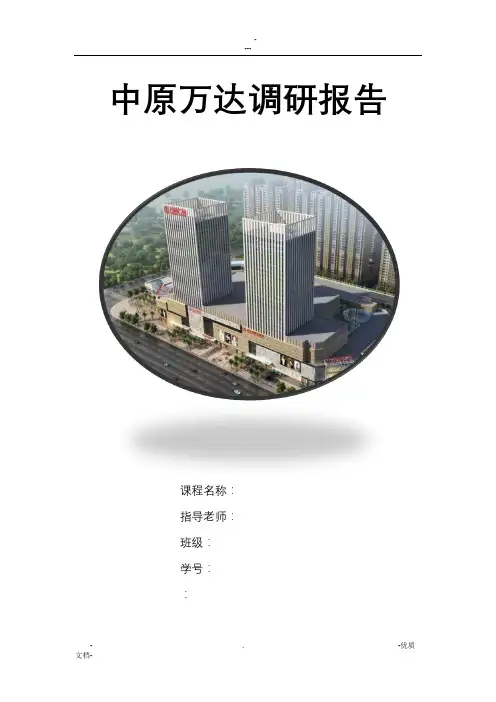 中原万达调研报告
