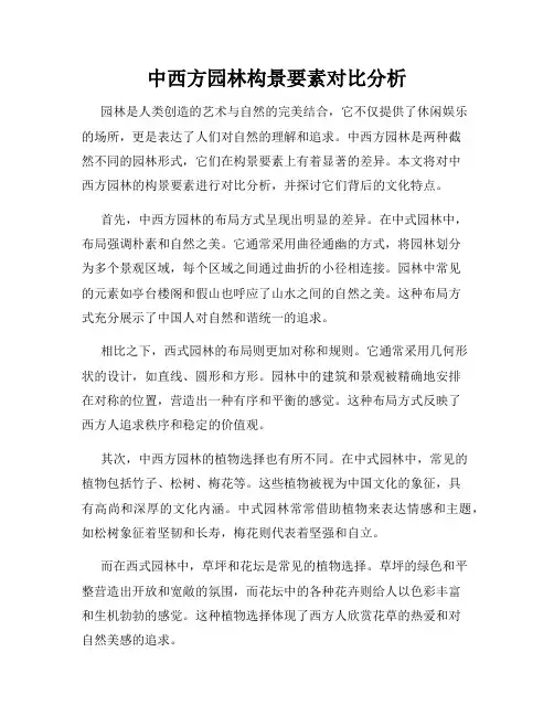 中西方园林构景要素对比分析