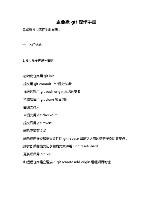 企业级 git 操作手册
