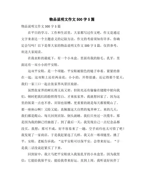 物品说明文作文500字5篇
