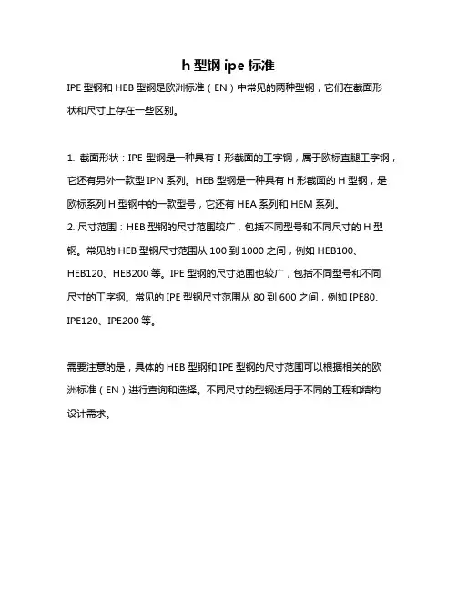 h型钢ipe标准