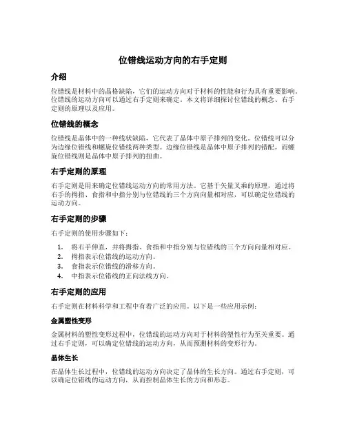 位错线运动方向的右手定则