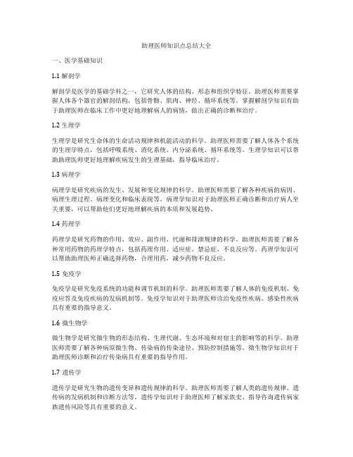 助理医师知识点总结大全