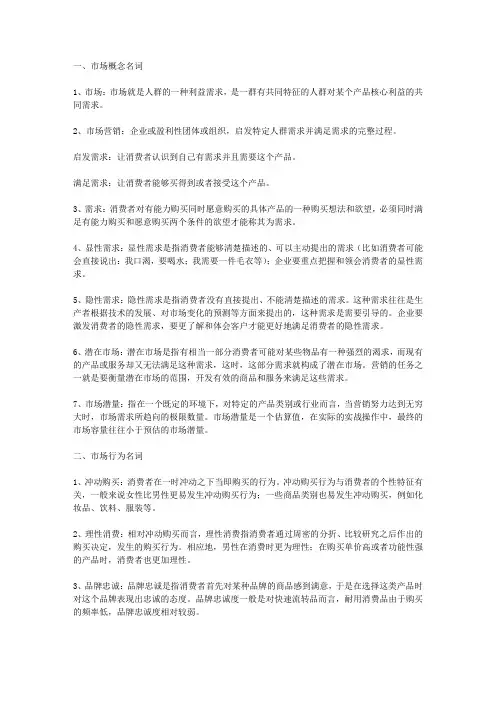 营销专业用语