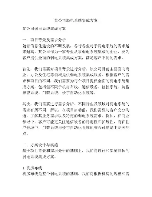 某公司弱电系统集成方案