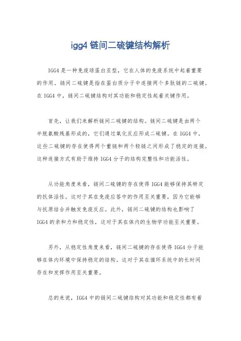 igg4链间二硫键结构解析
