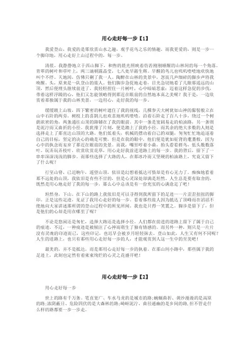 用心走好每一步作文
