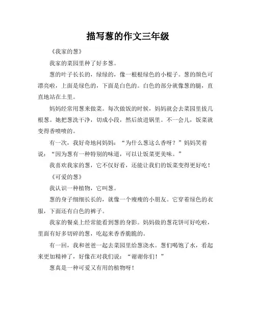 描写葱的作文三年级