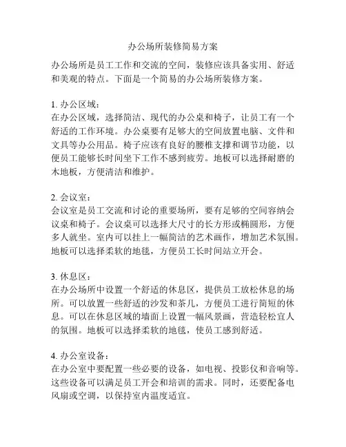 办公场所装修简易方案