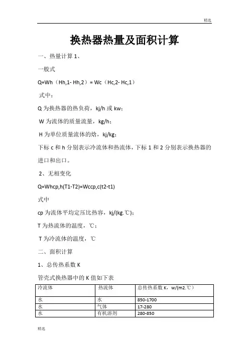 范文换热器的换热面积计算.doc