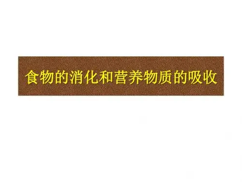 食物的消化和营养物质的吸收