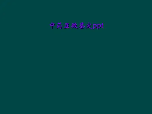 中药显微鉴定ppt