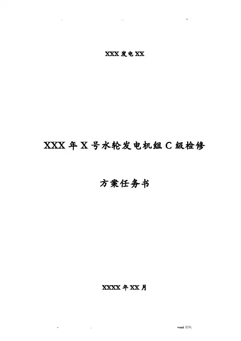 水轮发电机组C级检修任务书