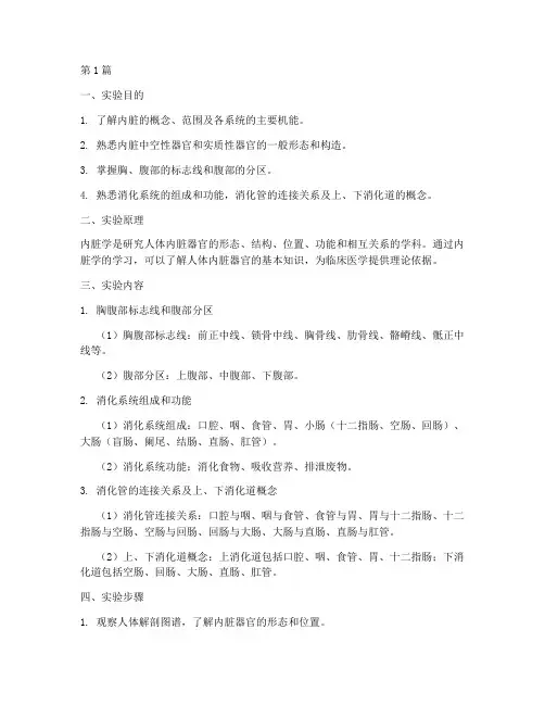 熟悉内脏的实验报告(3篇)