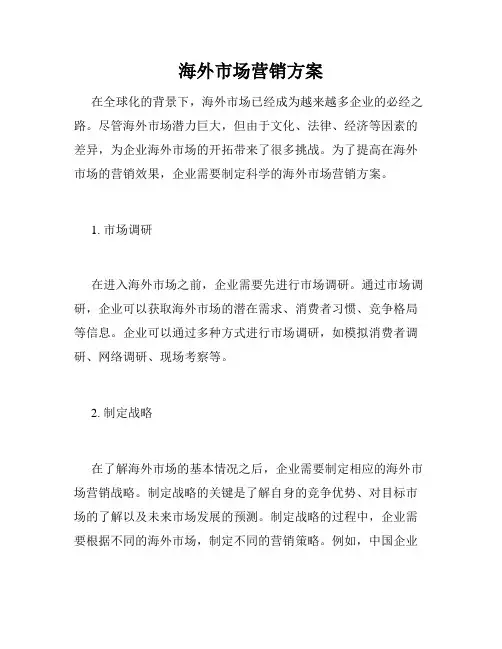 海外市场营销方案
