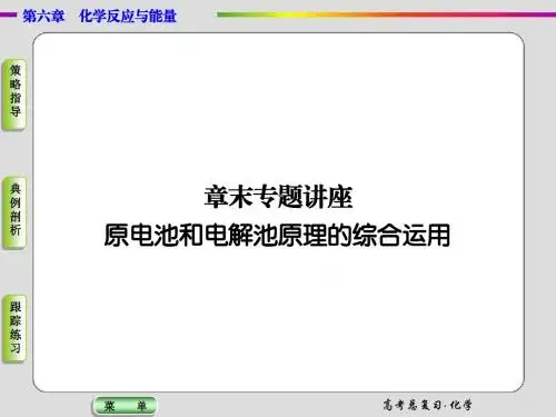 2015届高考化学总复习课件：讲座6 原电池和电解池原理的综合运用