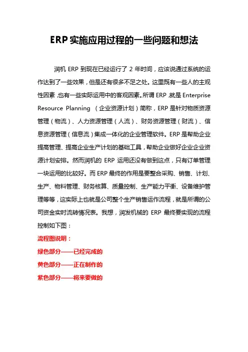 ERP实施应用过程的一点问题和想法