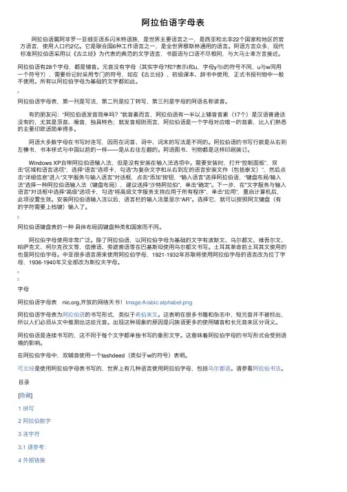 阿拉伯语字母表