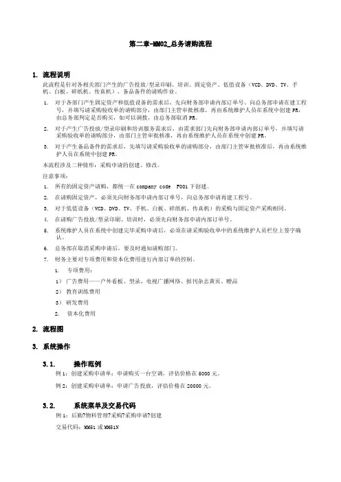 上海家具有限公司SA实施专案第二章MM总务请购流程P