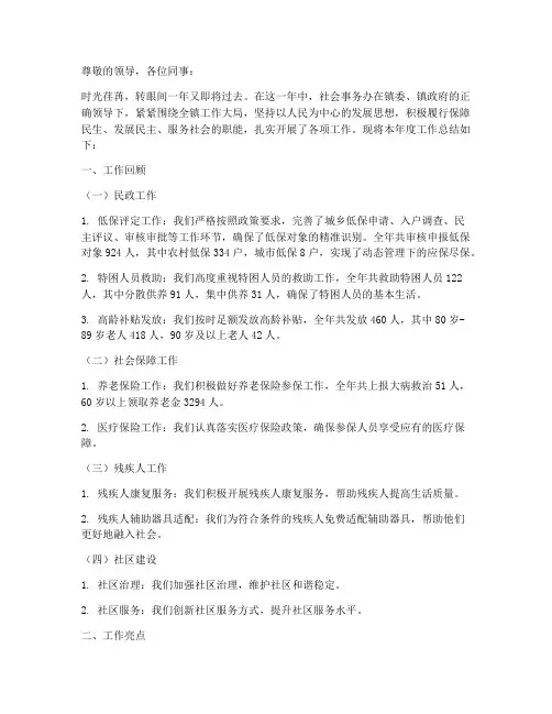 社会事务办年终述职