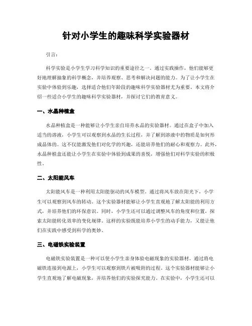 针对小学生的趣味科学实验器材