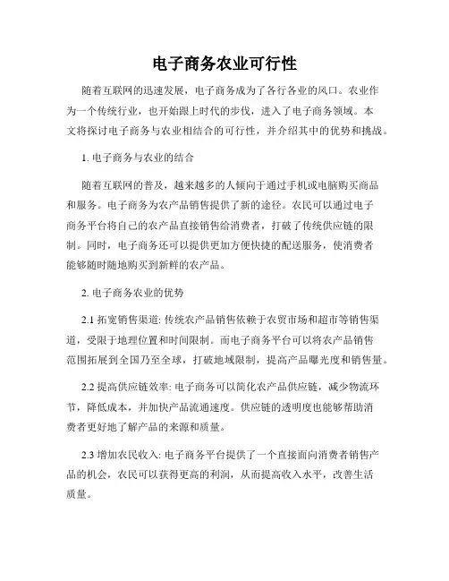 电子商务农业可行性