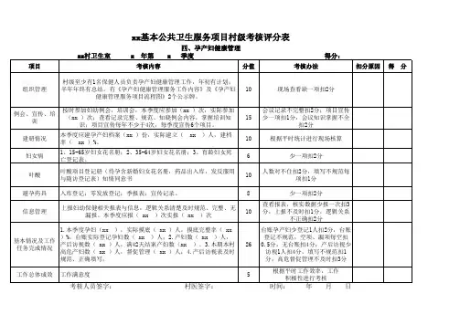 孕产妇村级评分表
