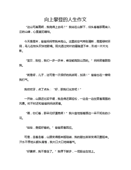 向上攀登的人生作文